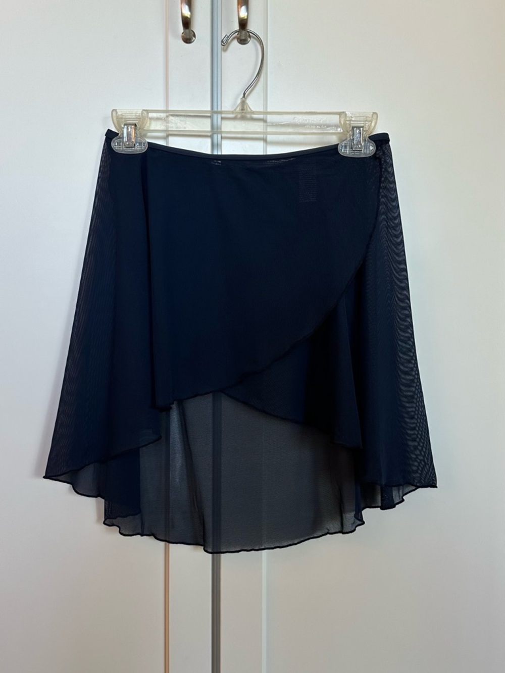 Elegant Navy Asymmetrical Layered High-Low Pull-On Ballet Skirt